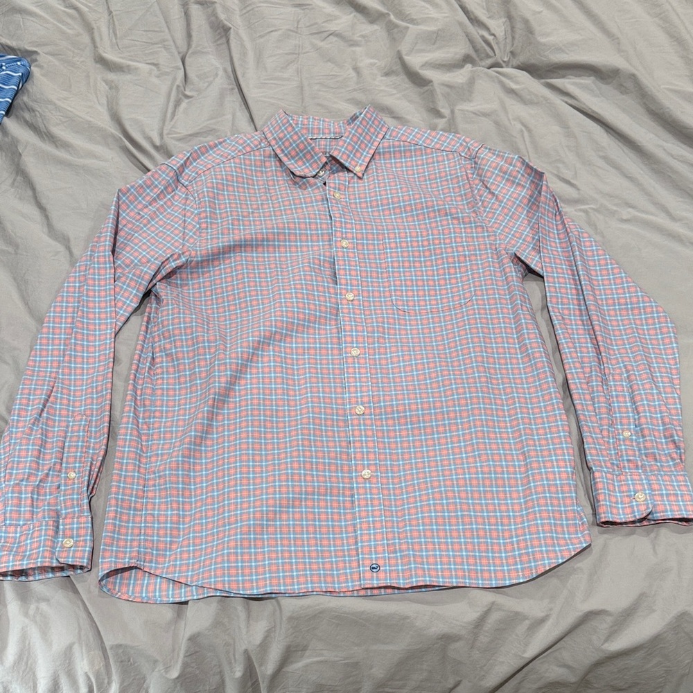 Vineyard Vines Pink and Blue Plaid Button Down Shirt